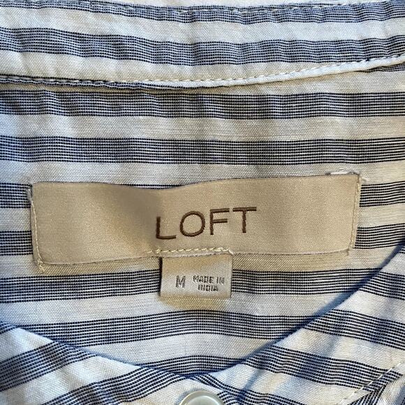 Loft Women's Striped Tunic Blouse, size Medium - Picture 7 of 8
